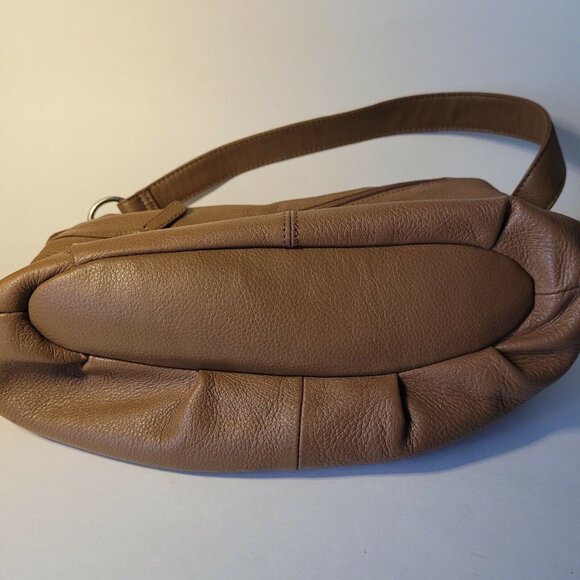 St. John's Bay Brown Genuine Leather Shoulder Bag Hobo Tote - Picture 3 of 10